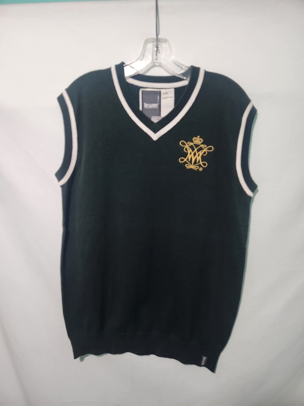 Bruzer Dark Green Sweater Vest. Size Large. Designed in Canada. NWT. 100% Cotton